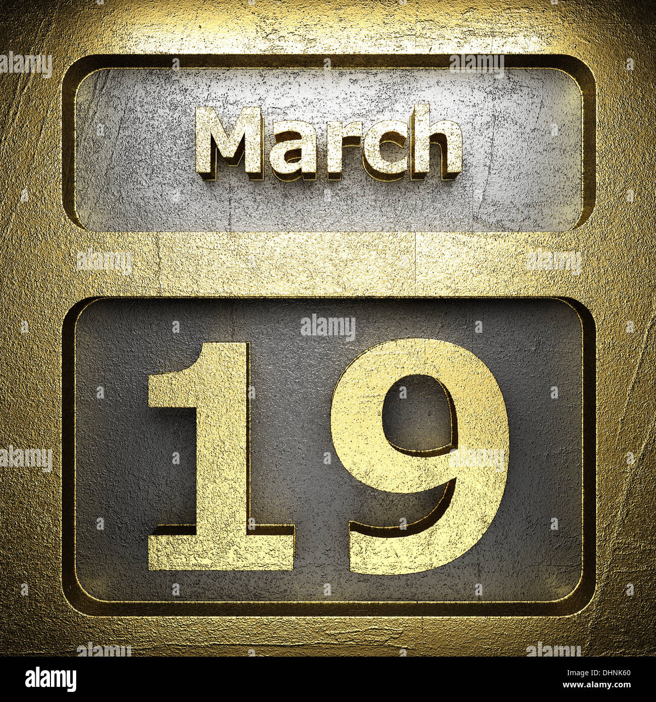 march 19 golden sign Stock Photo - Alamy