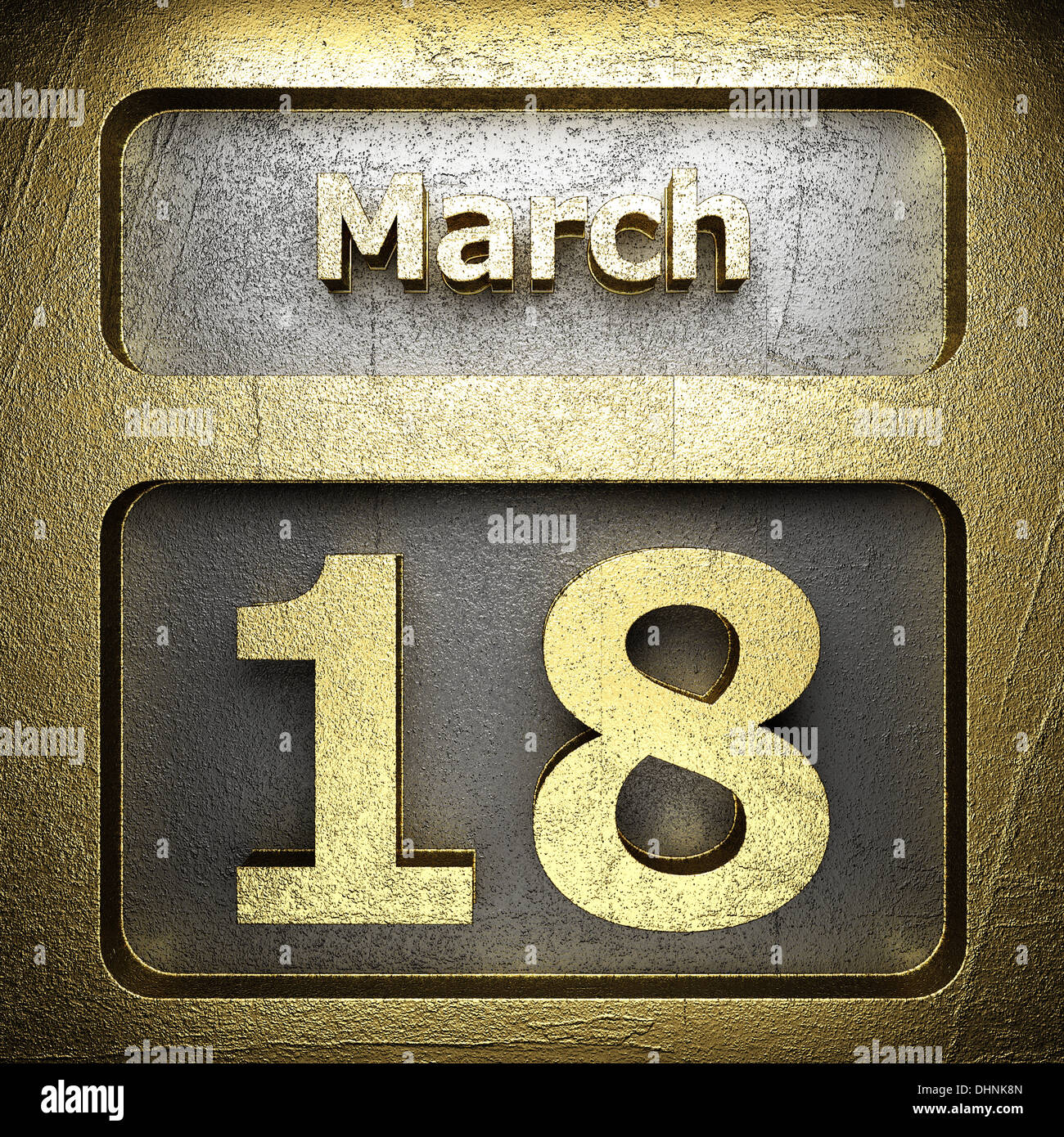 march 18 golden sign Stock Photo Alamy