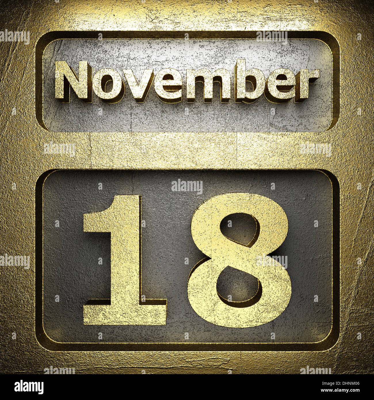 november 18 golden sign Stock Photo Alamy