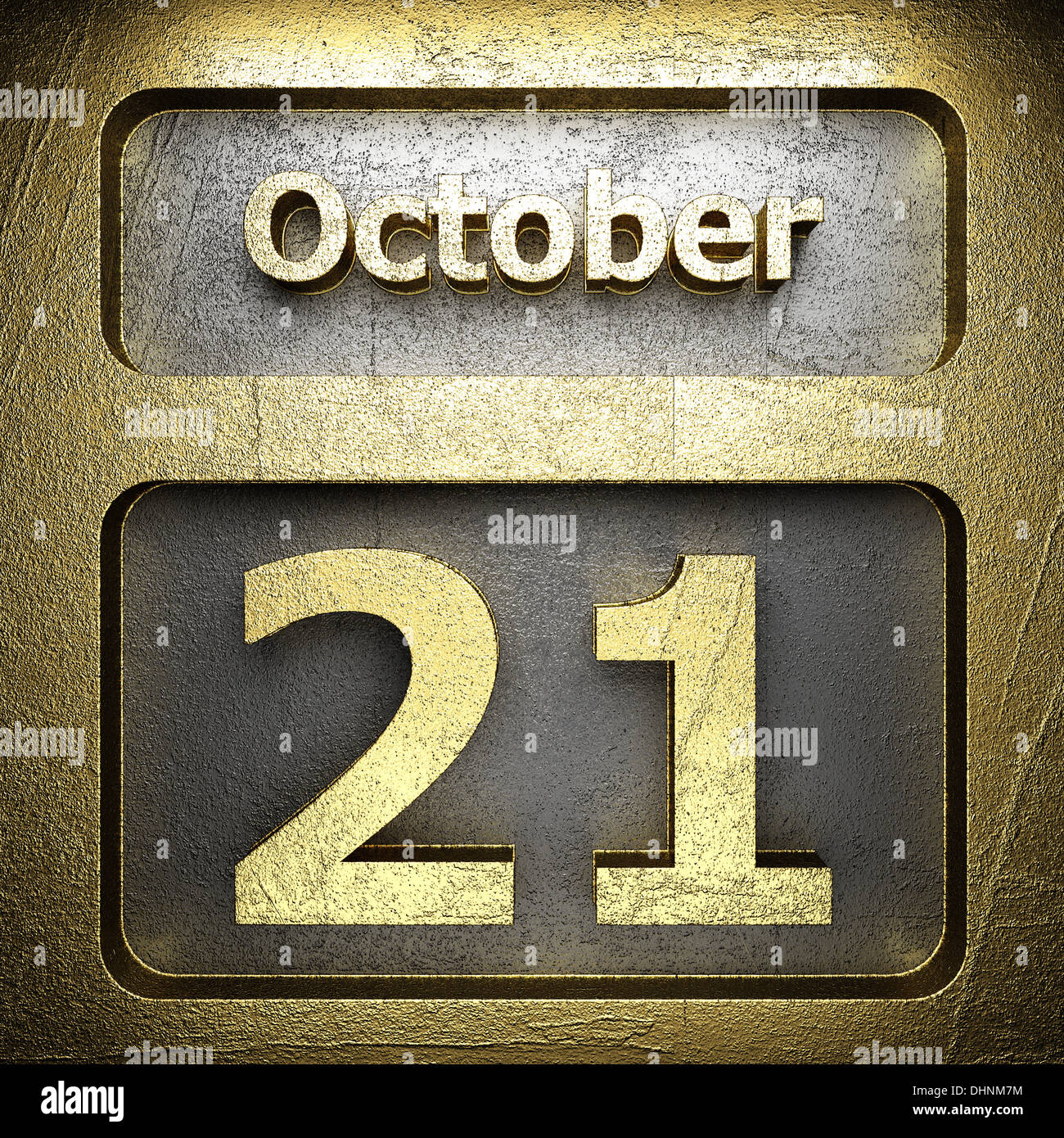 october 21 golden sign Stock Photo - Alamy
