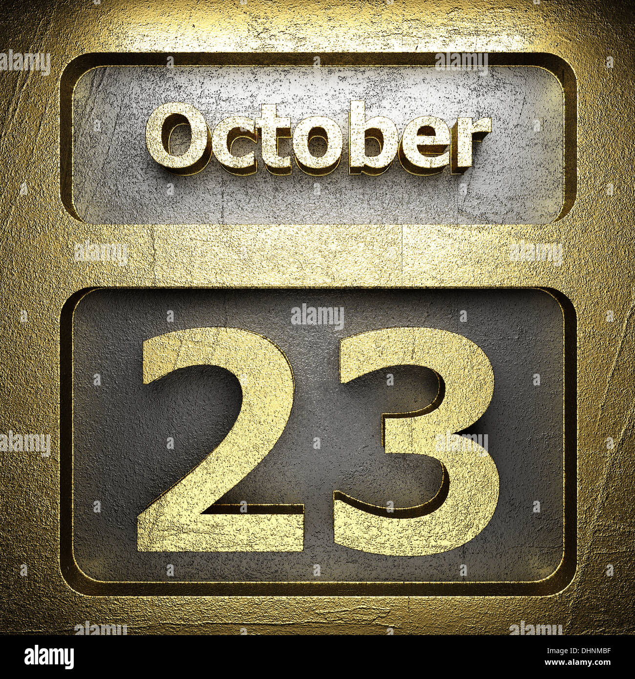october 23 golden sign Stock Photo - Alamy