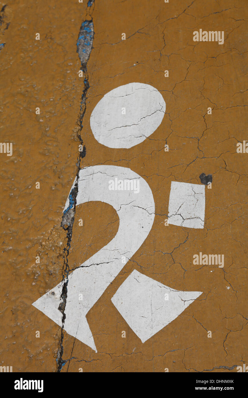 Paint walk this way sign on the roadway stock photo alamy