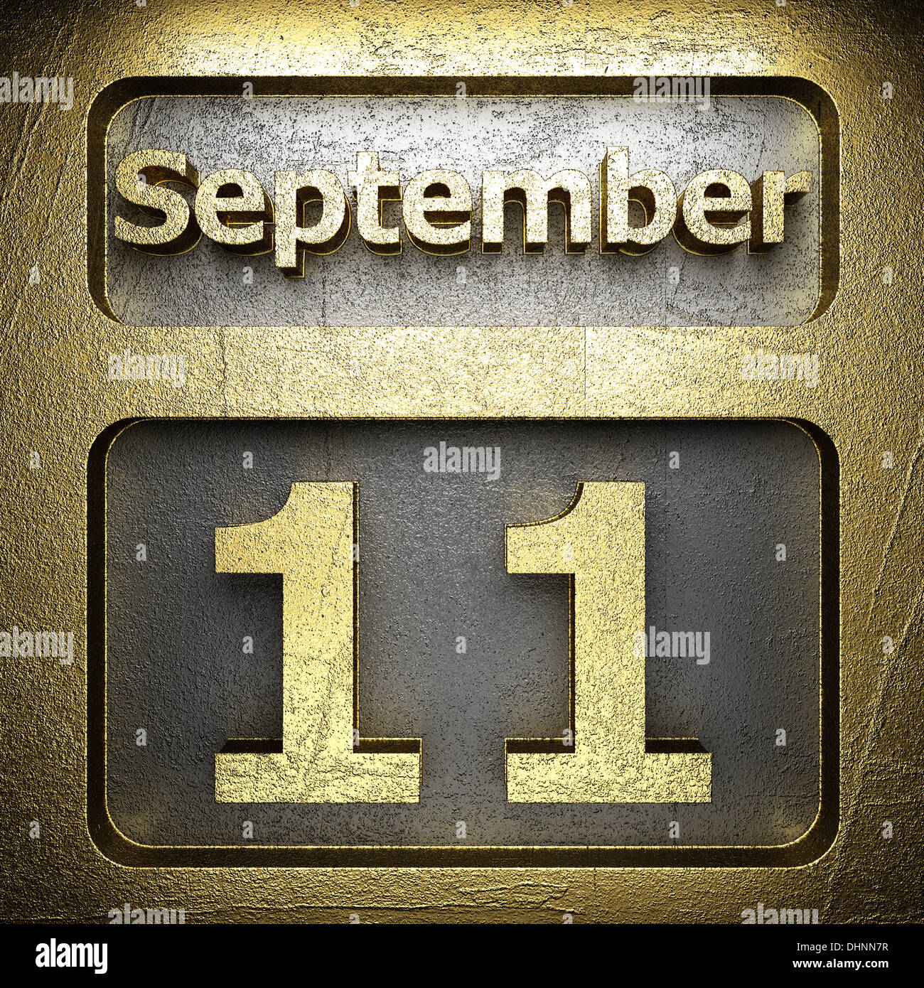 september 11 golden sign Stock Photo Alamy