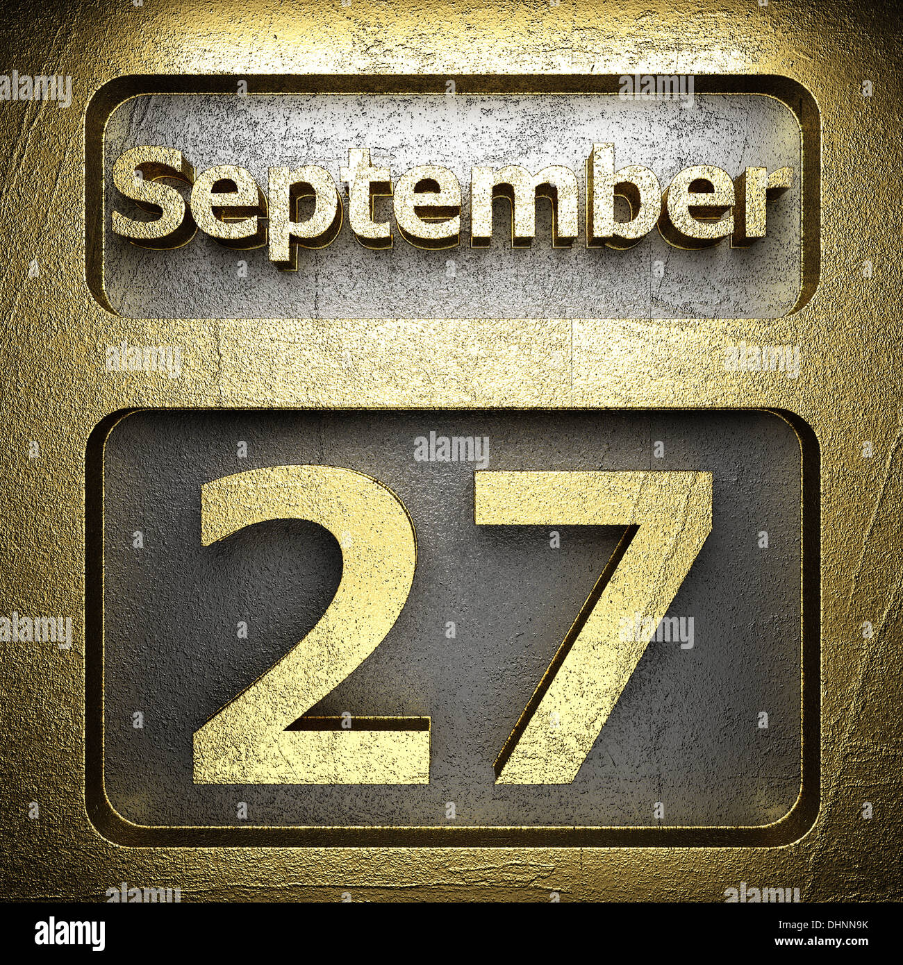 september 27 golden sign Stock Photo - Alamy