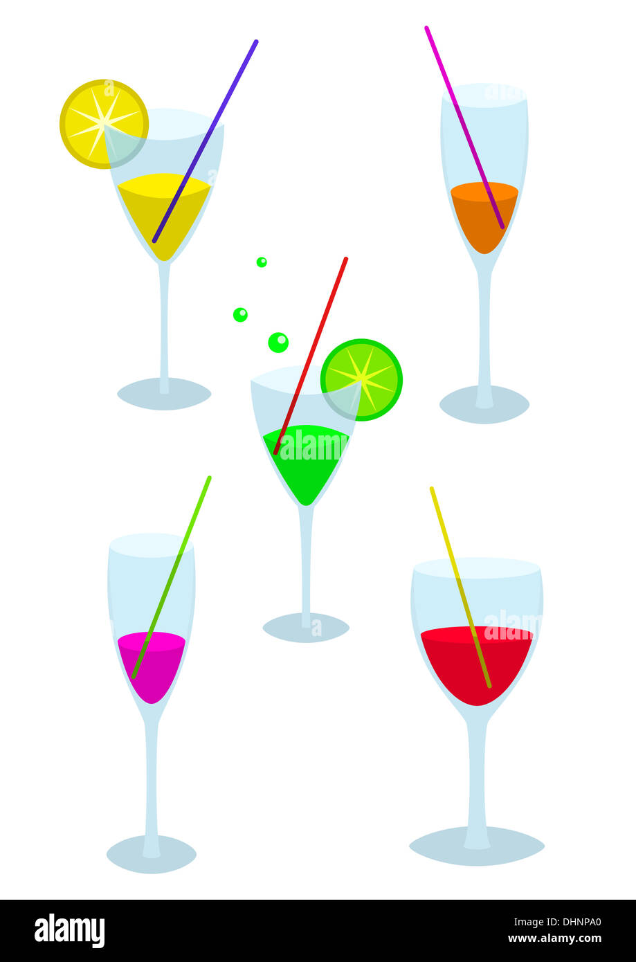 Set of glasses with a drink Stock Photo