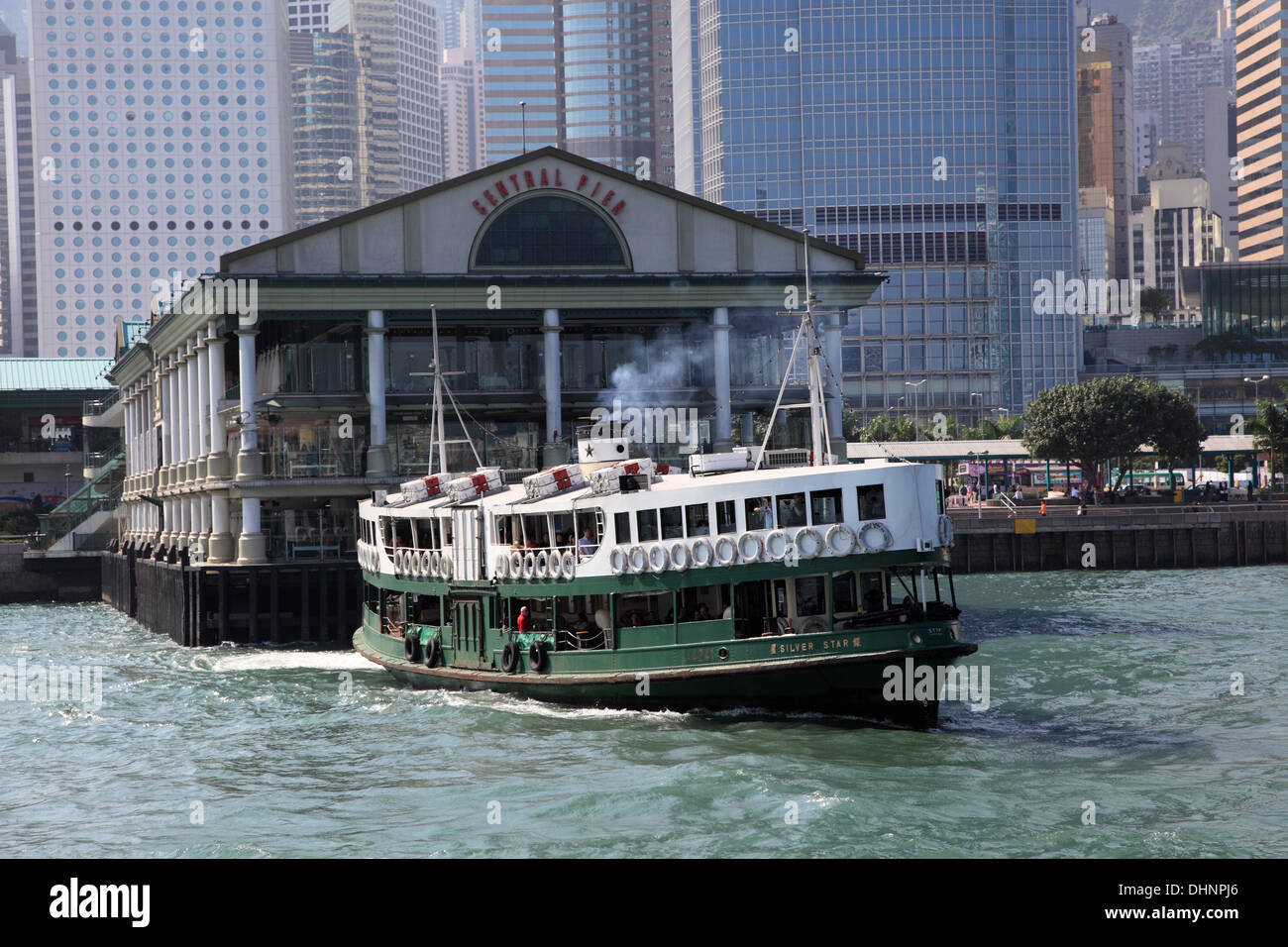 Star Ferry at Central Pier in Hong Kong Stock Photo