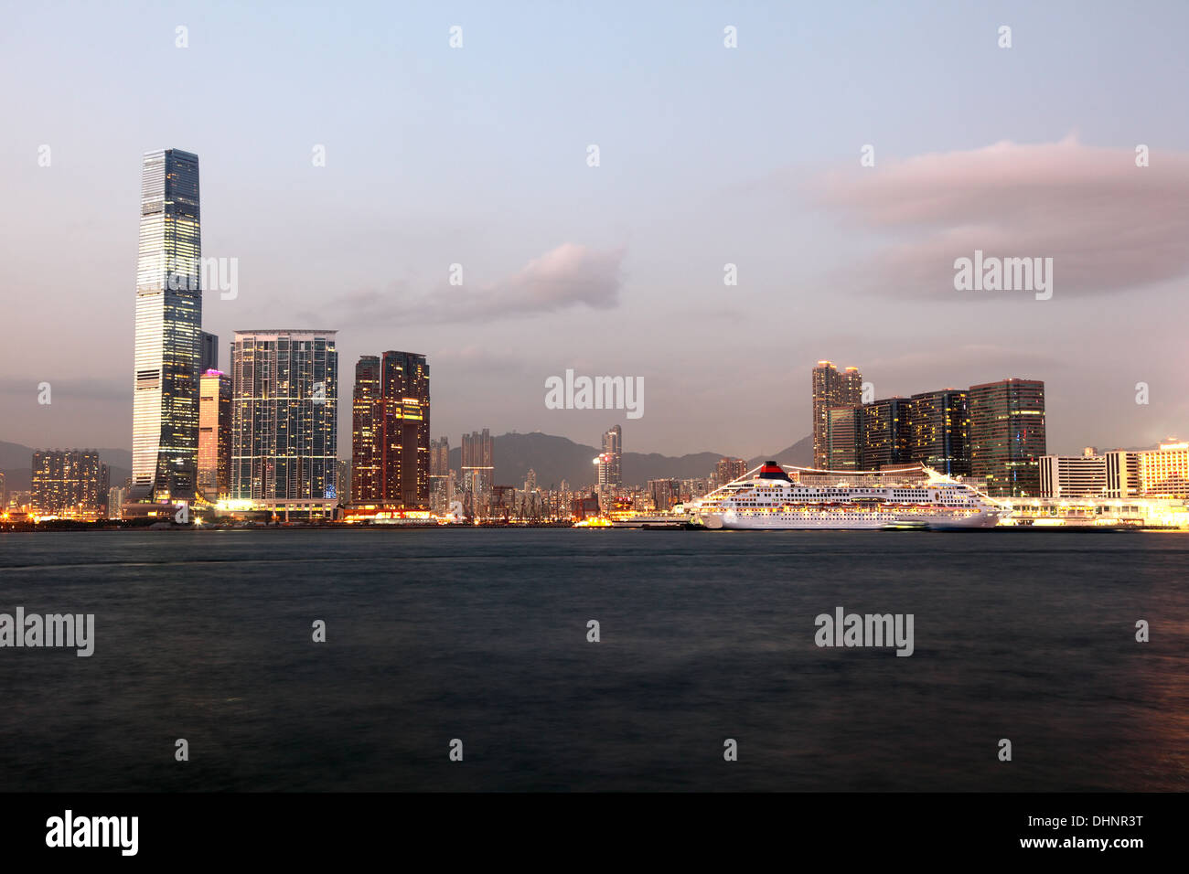 Skyline of Hong Kong at dusk Stock Photo - Alamy