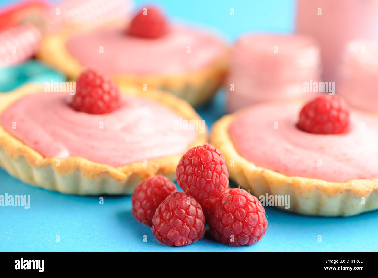 Cake with raspberry yogurt dessert Stock Photo Alamy