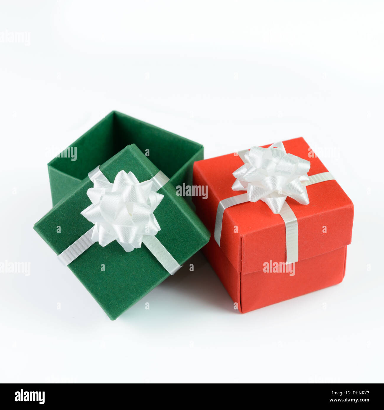 Green and red gift boxes represent Christmas holiday Stock Photo Alamy
