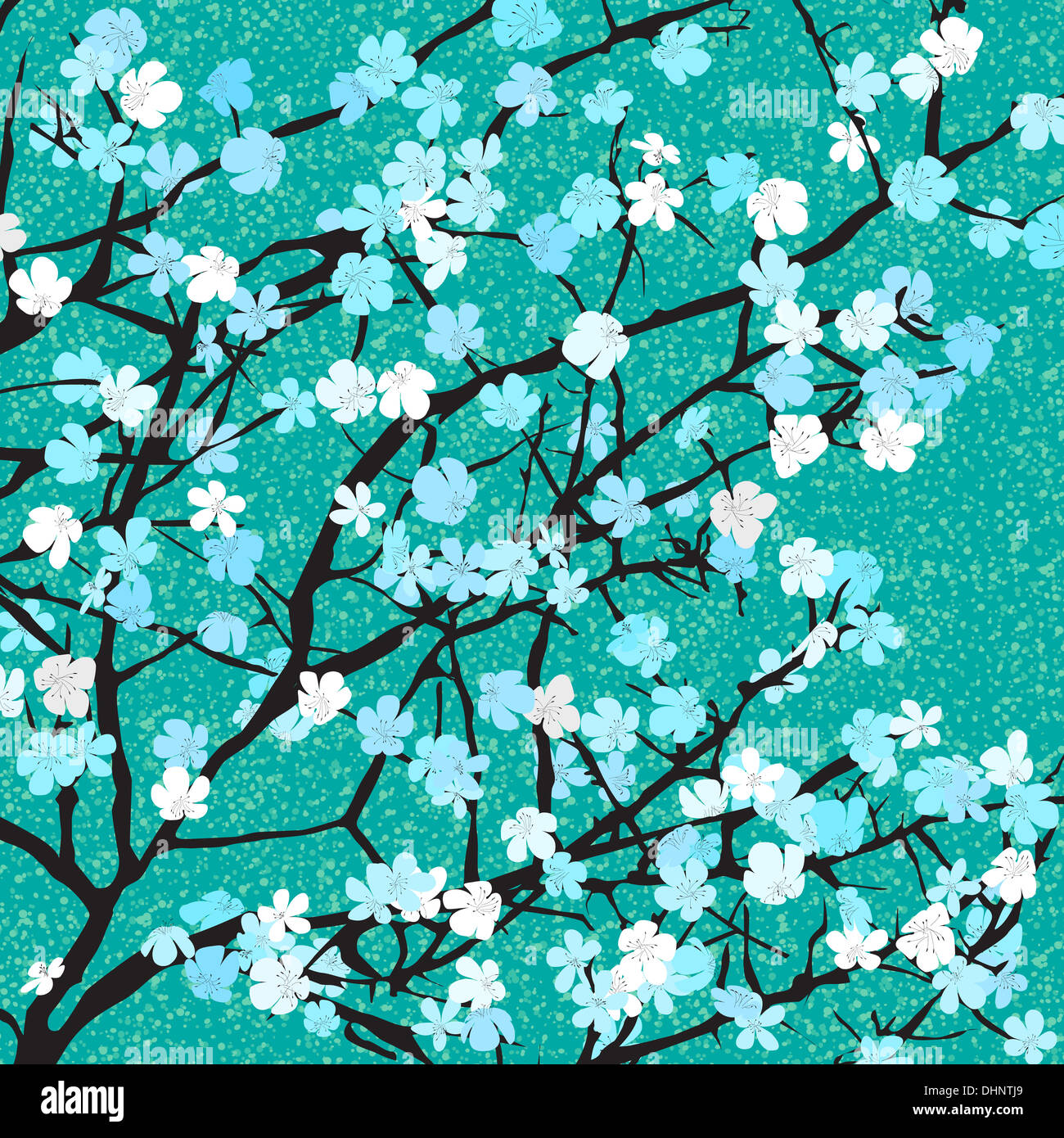 Blue floral print Stock Photo Alamy