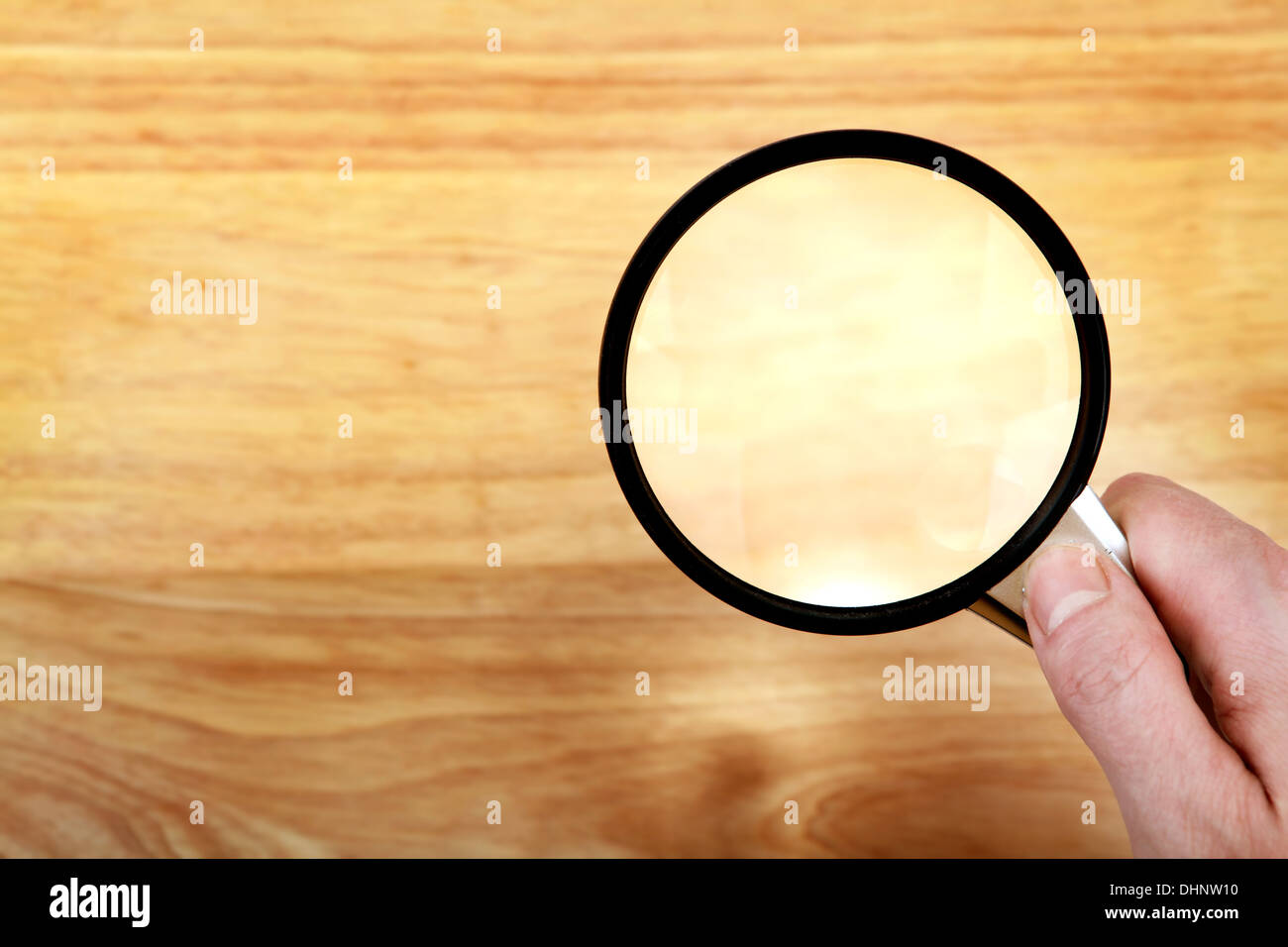 Hand With Loupe Stock Photo Alamy