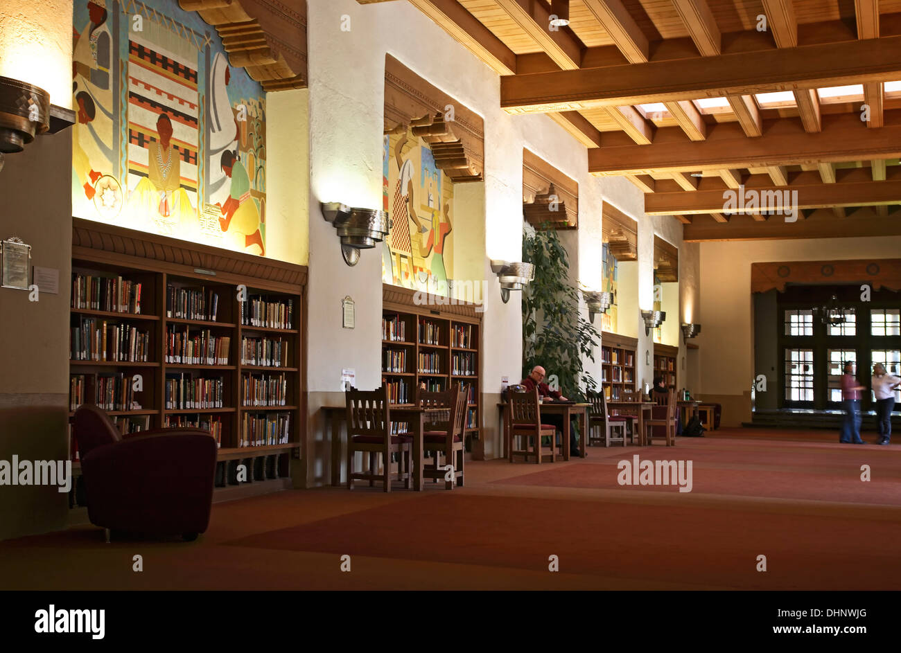 Willard Reading Room, Zimmerman Library, University of New Mexico Campus, Albuquerque, New Mexico USA Stock Photo