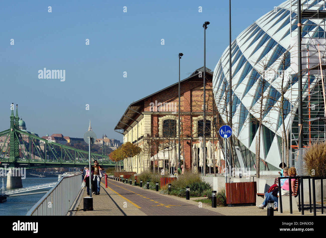 CET Central European Time building Bálna Whale Budapest Hungary Stock Photo