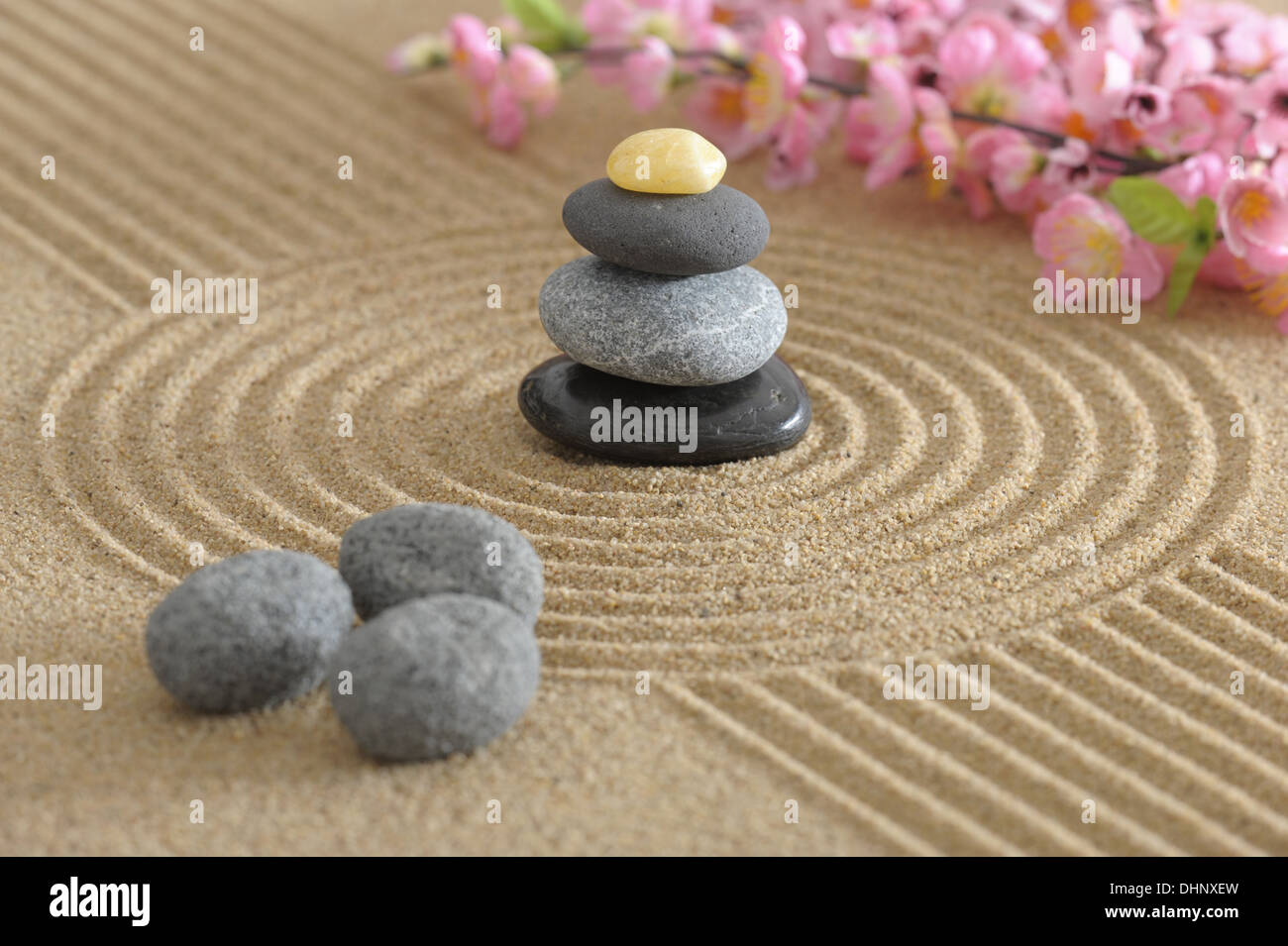 Japanese ZEN garden in sand Stock Photo Alamy