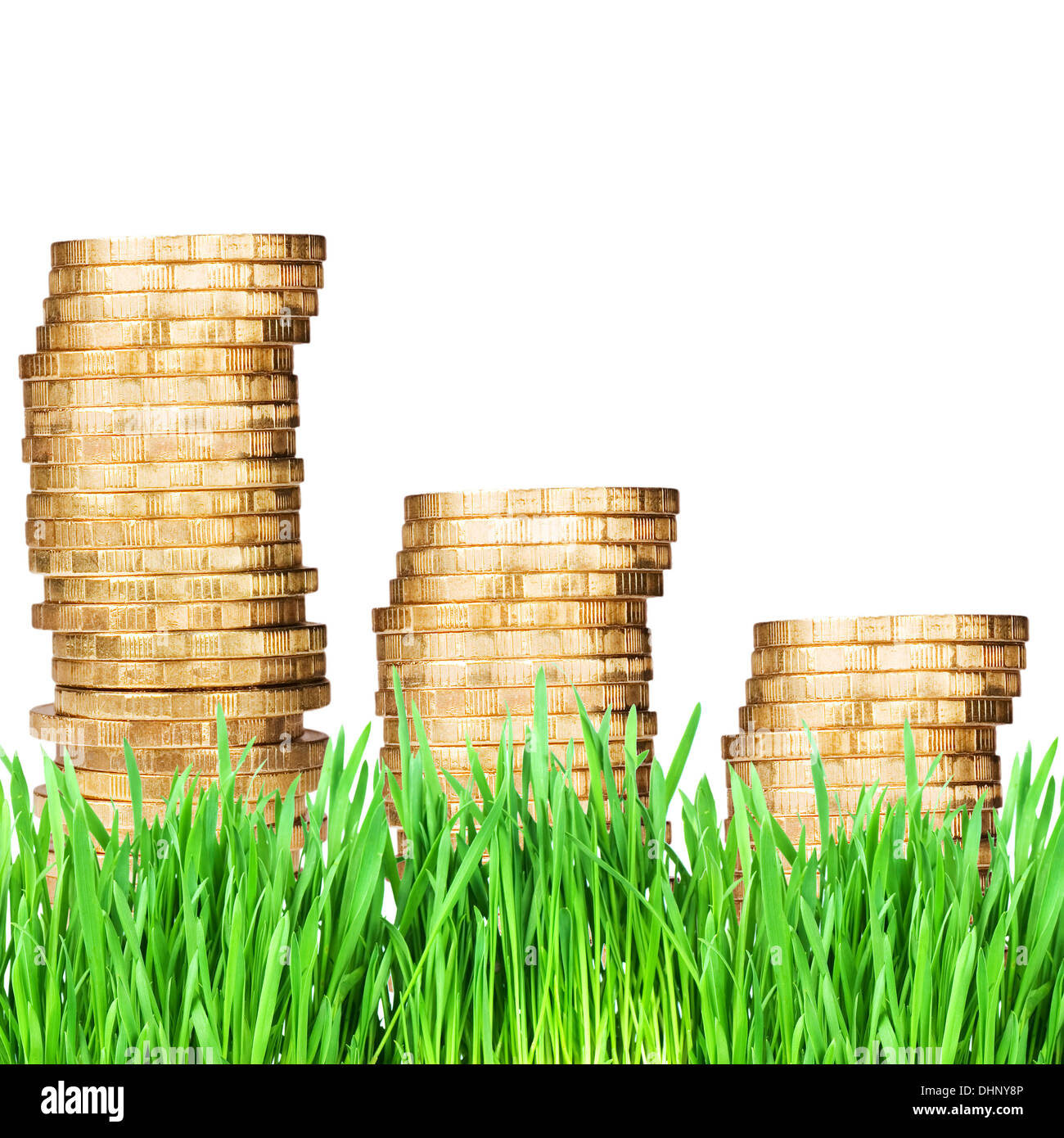 Gold coins isolated on white background Stock Photo - Alamy