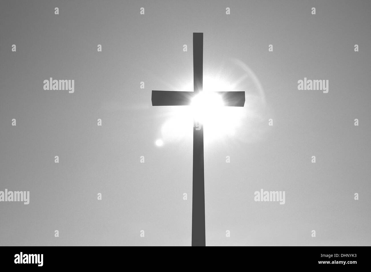 in the burning sunlight the Cross Stock Photo