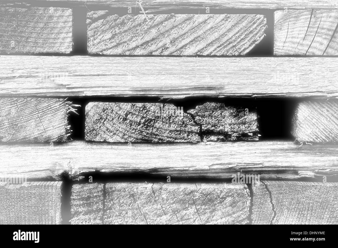 cracked boards stacked gray Stock Photo