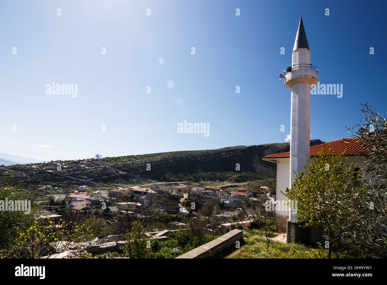 Lazarat village, known as the cannabis capital of Albania. Southern Albania Stock Photo