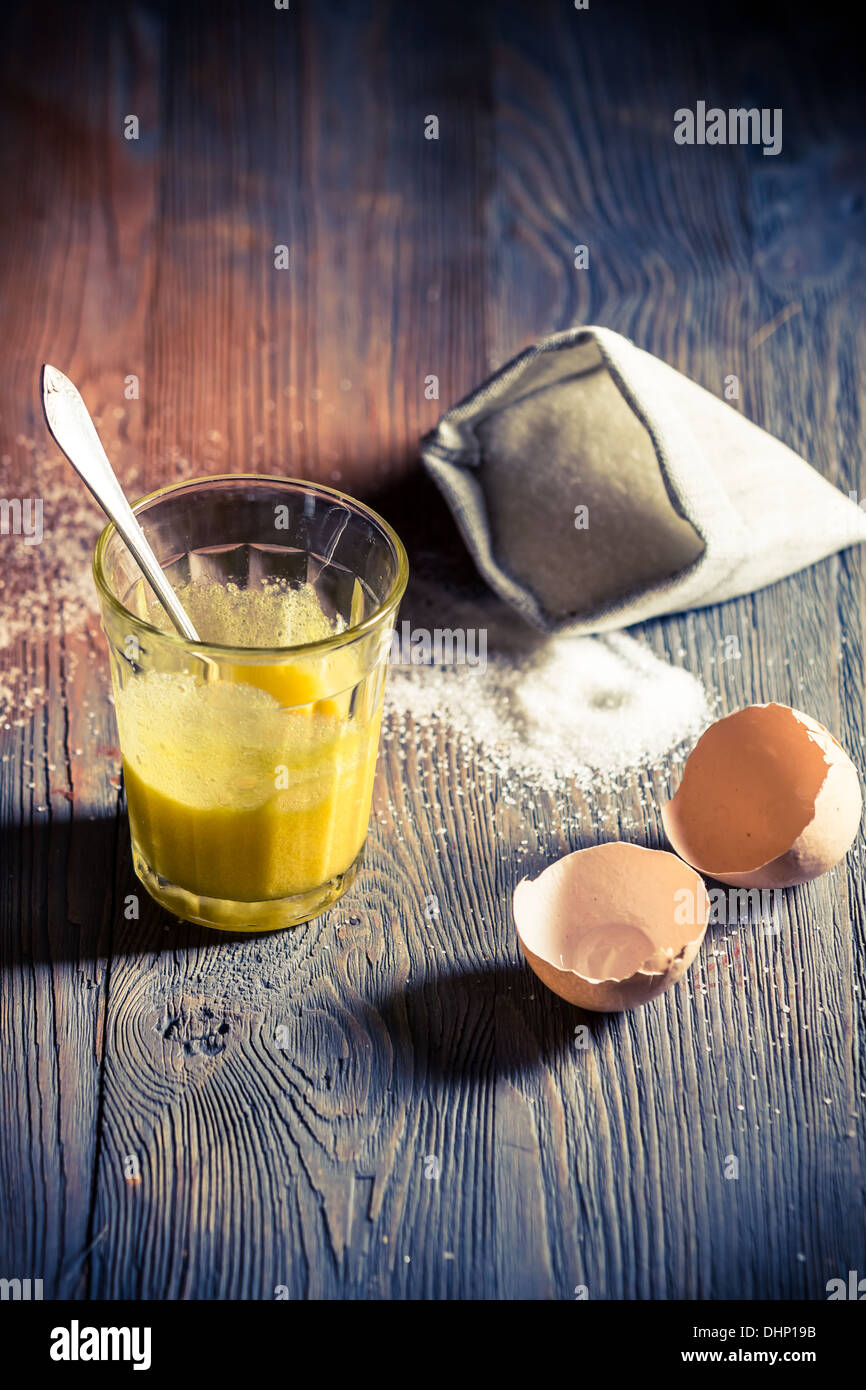 Simple dessert made of egg yolks and sugar Stock Photo Alamy