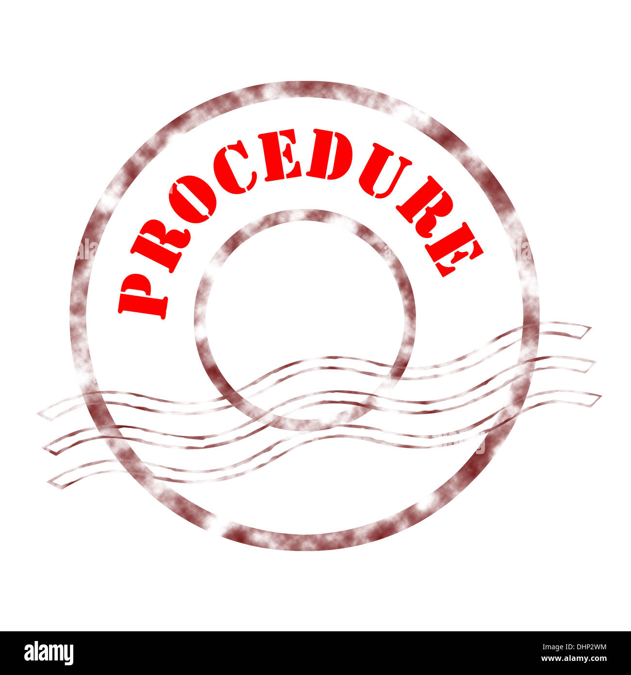 Sign procedure stamp labeled in red color Stock Photo - Alamy
