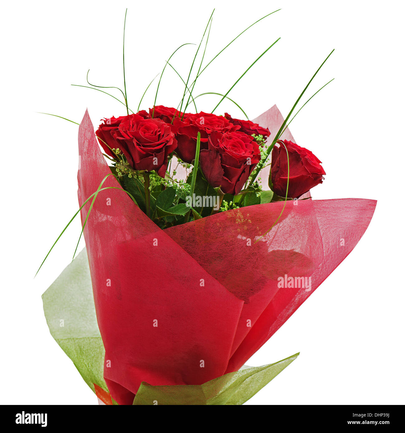 Colorful flower bouquet from red roses isolated on white background ...