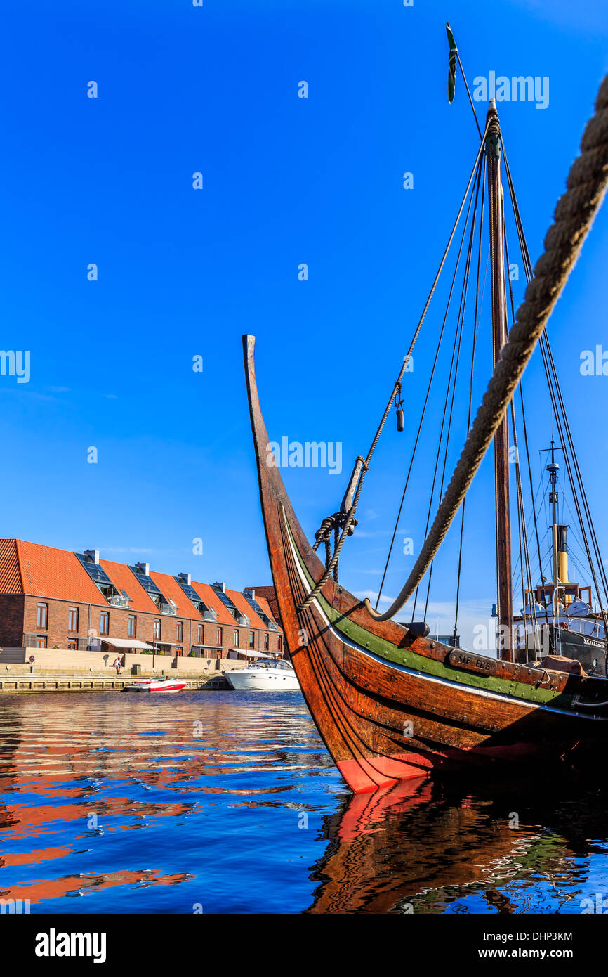 The Viking ship Sif Ege, Frederikssund, Denmark Stock Photo