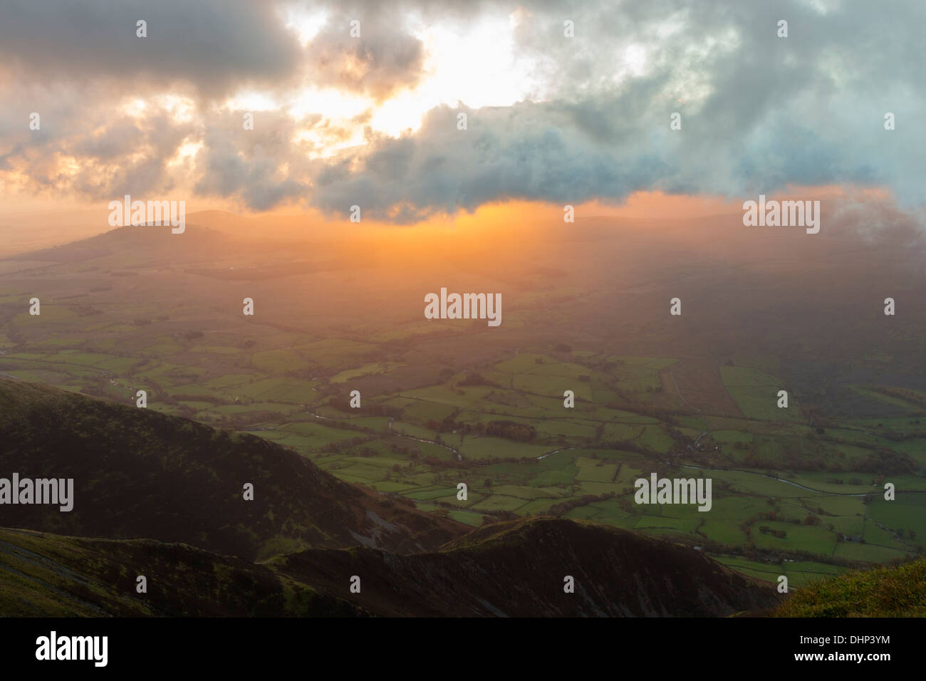 Sunrise From the Summit of Blencathra Lake District Cumbria UK Stock Photo