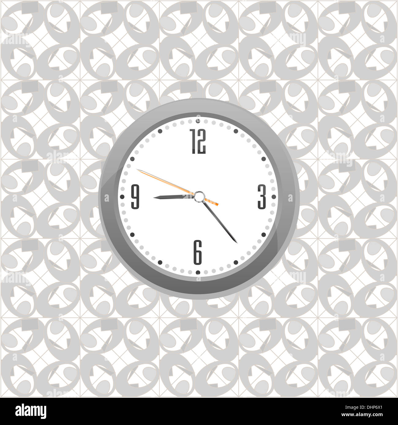 grey clock on wall pattern style background Stock Photo Alamy