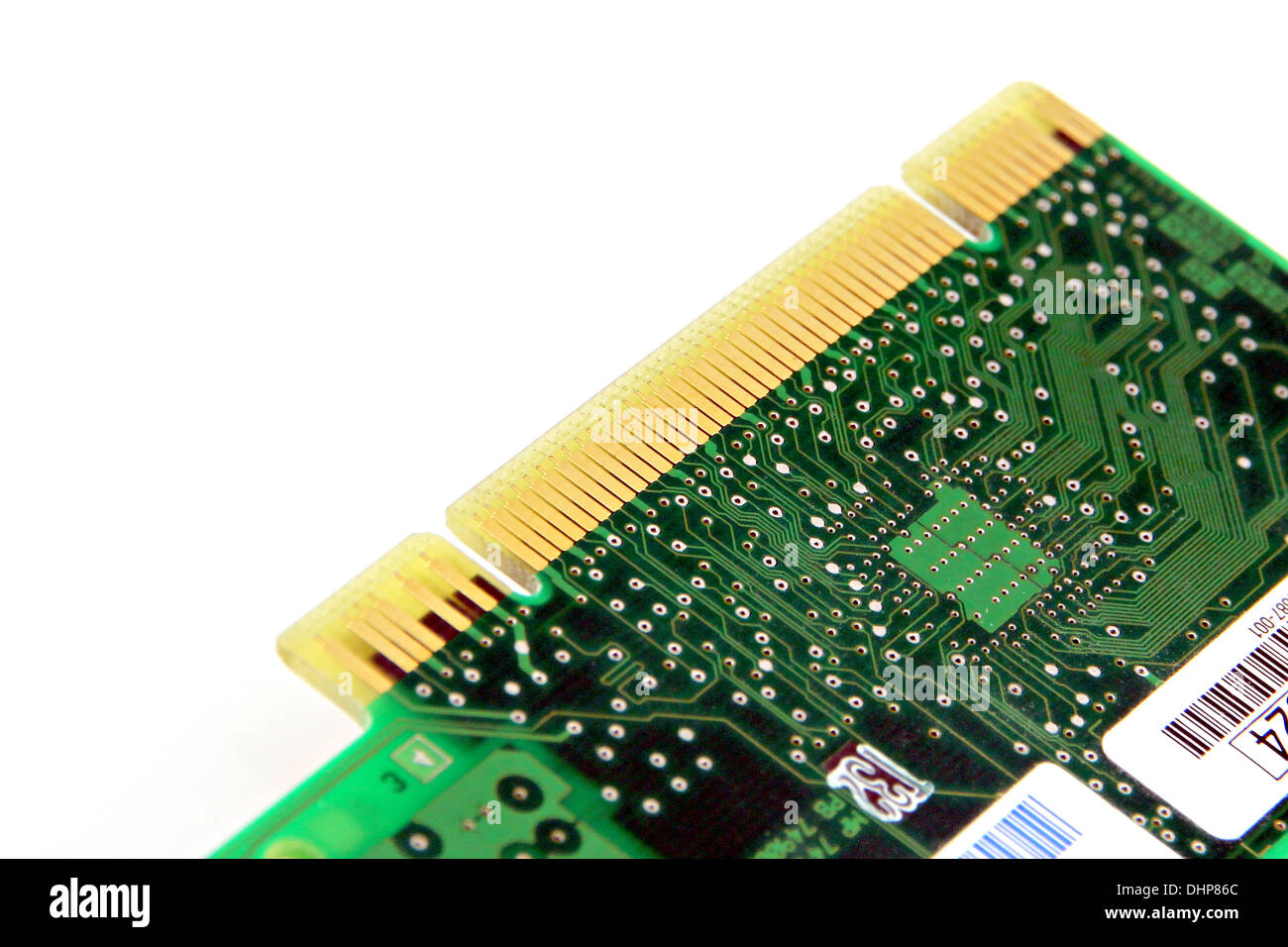 The modem Computer equipment circuit board on white background. Stock Photo