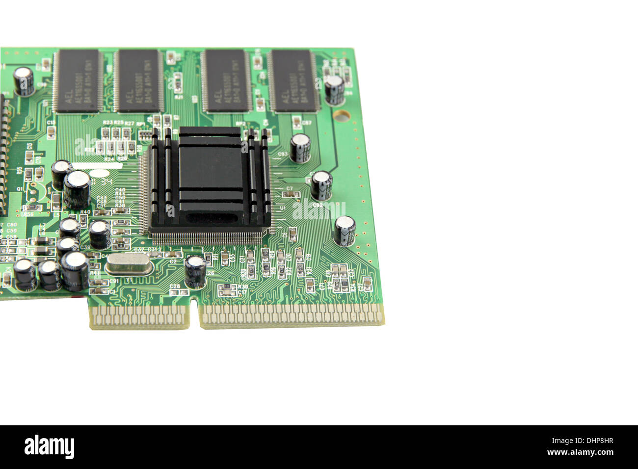 Image processing the Computer equipment circuit board on white background. Stock Photo