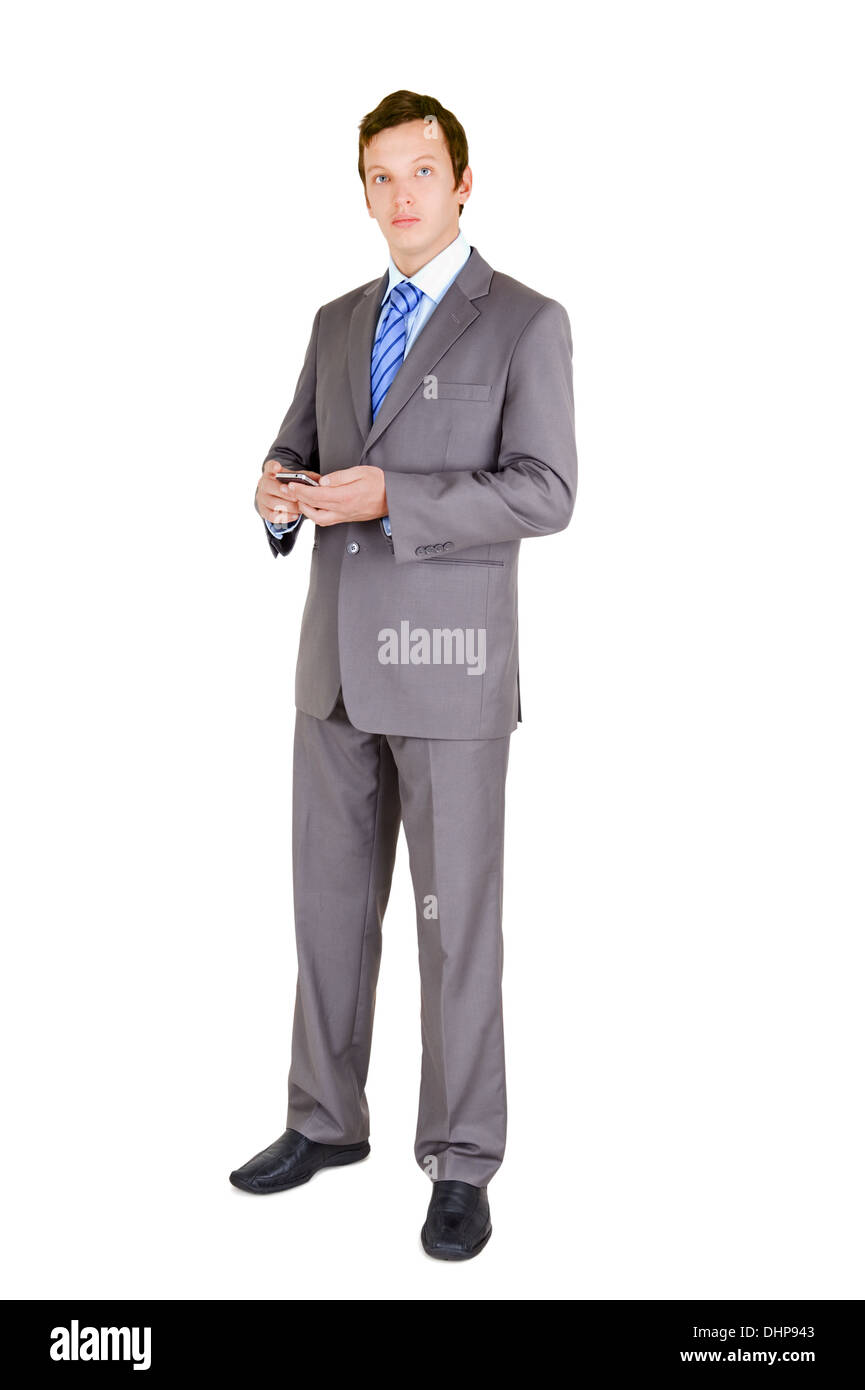 Young businessman with mobile phone Stock Photo
