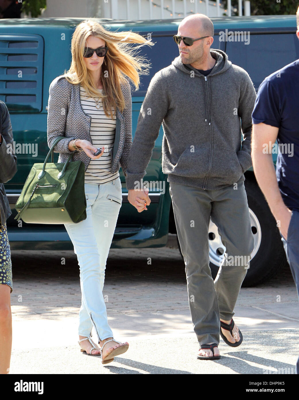 Rosie Huntington-Whiteley and Jason Statham leave Taverna Tony's
