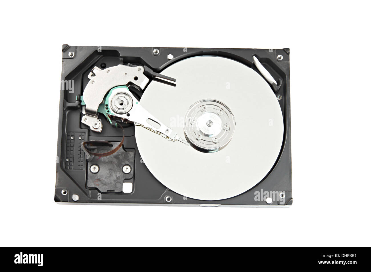 The picture focus Hard drive on white background. Stock Photo