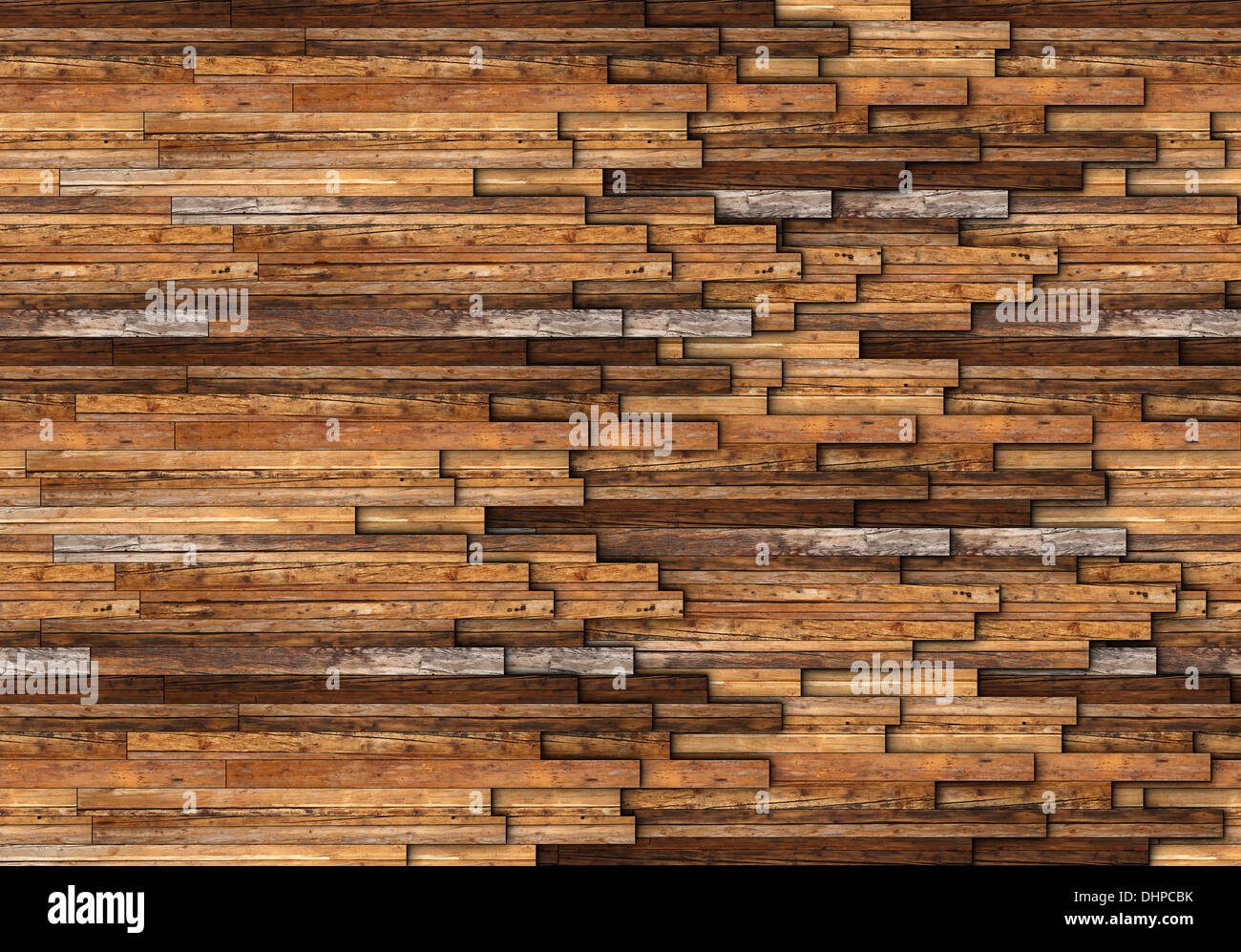 abstract pattern of wooden floor or wall made from mahogany boards Stock Photo