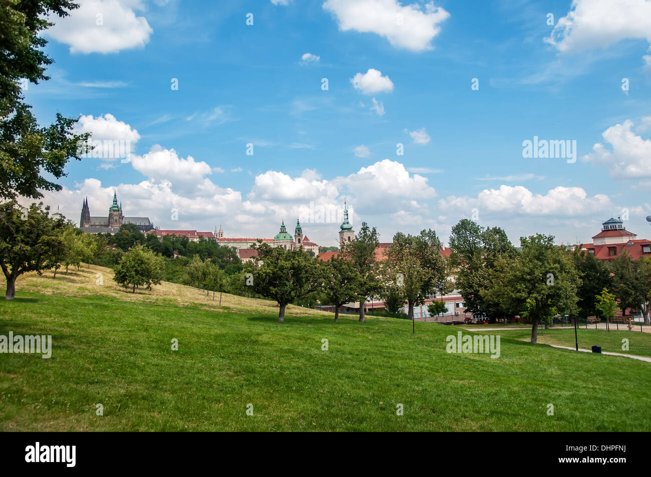 Landscape of recreation park in Prague, Czech Republic Stock Photo