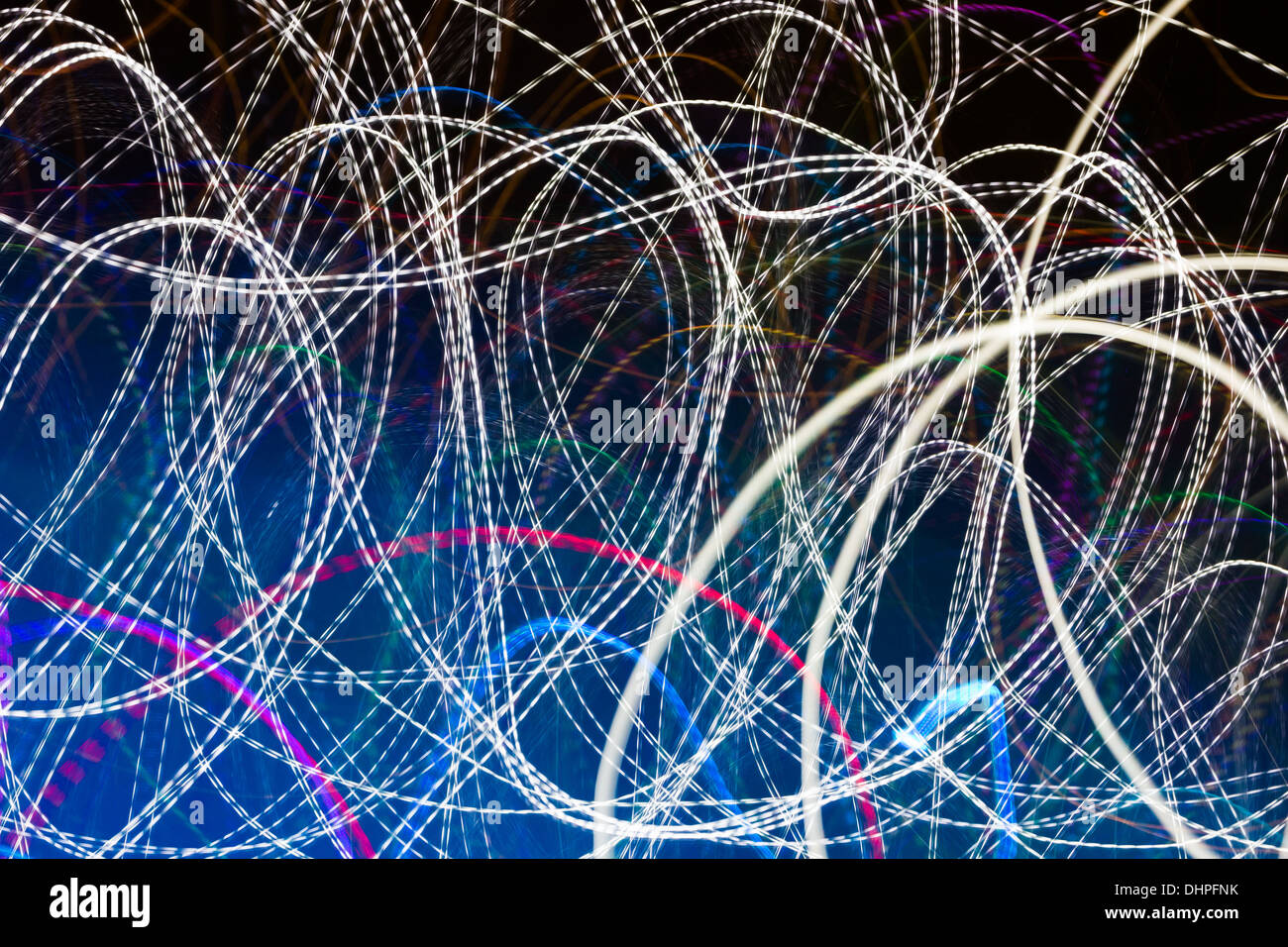 Abstract image of colored lights with movement Stock Photo