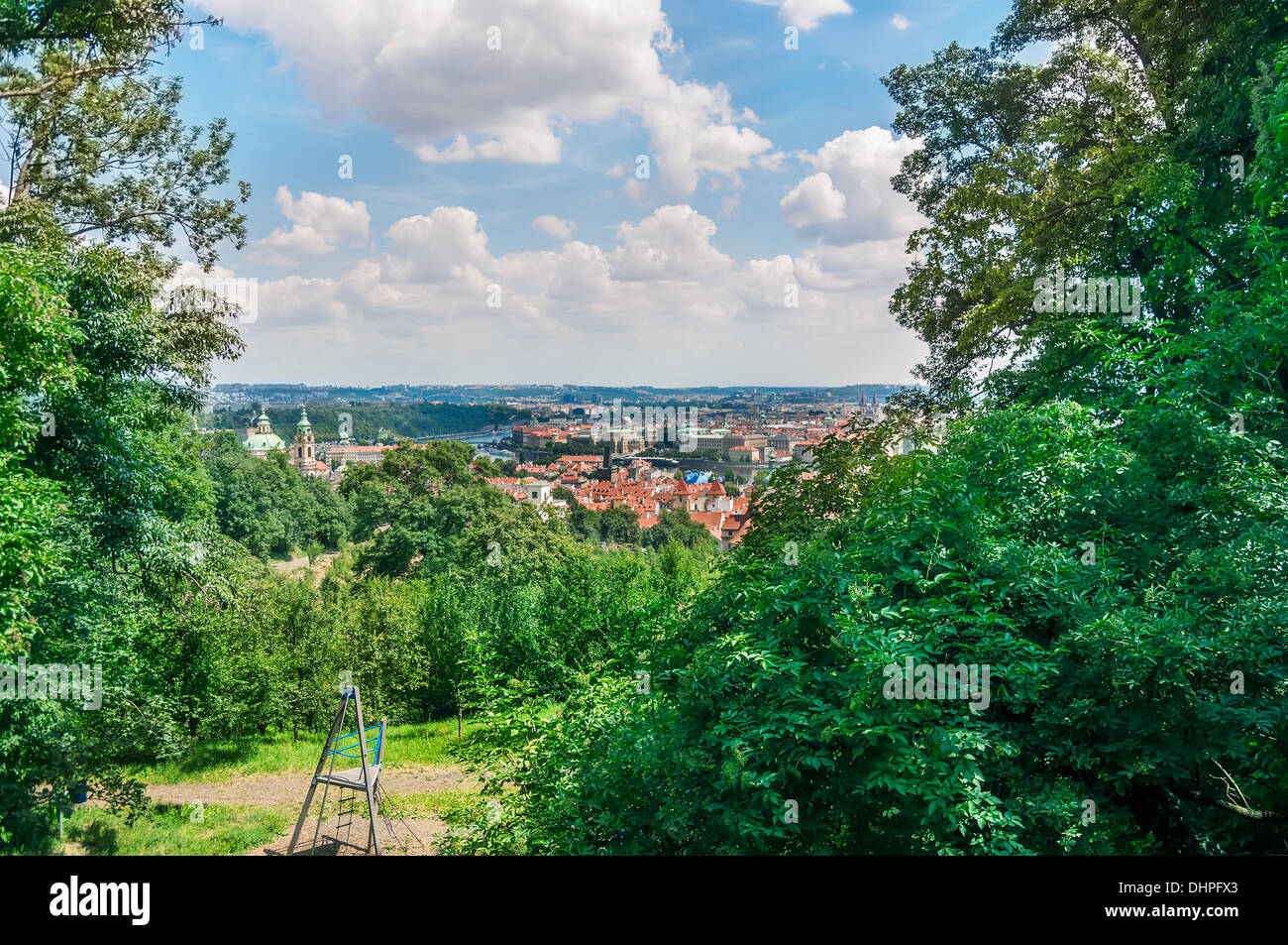 Landscape of Prague from recreation park, Czech Republic Stock Photo