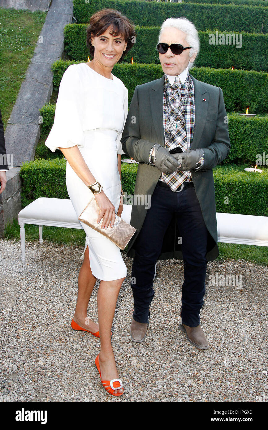 Ines de La Fressange and Karl Lagerfeld the Chanel 2012/13 Cruise