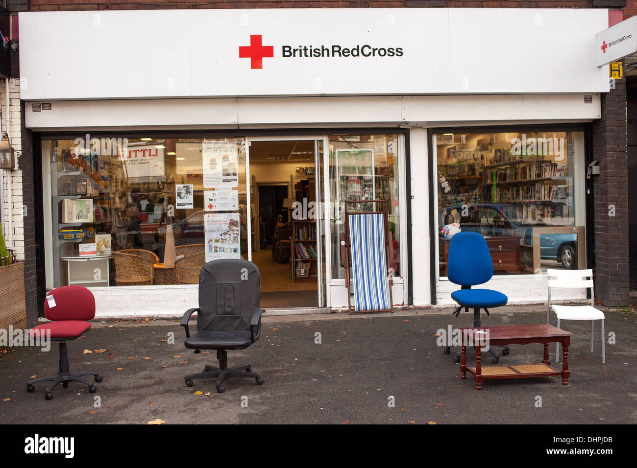 British charity shop on Wilbraham Road , Chorlton , Manchester Stock Photo - Alamy