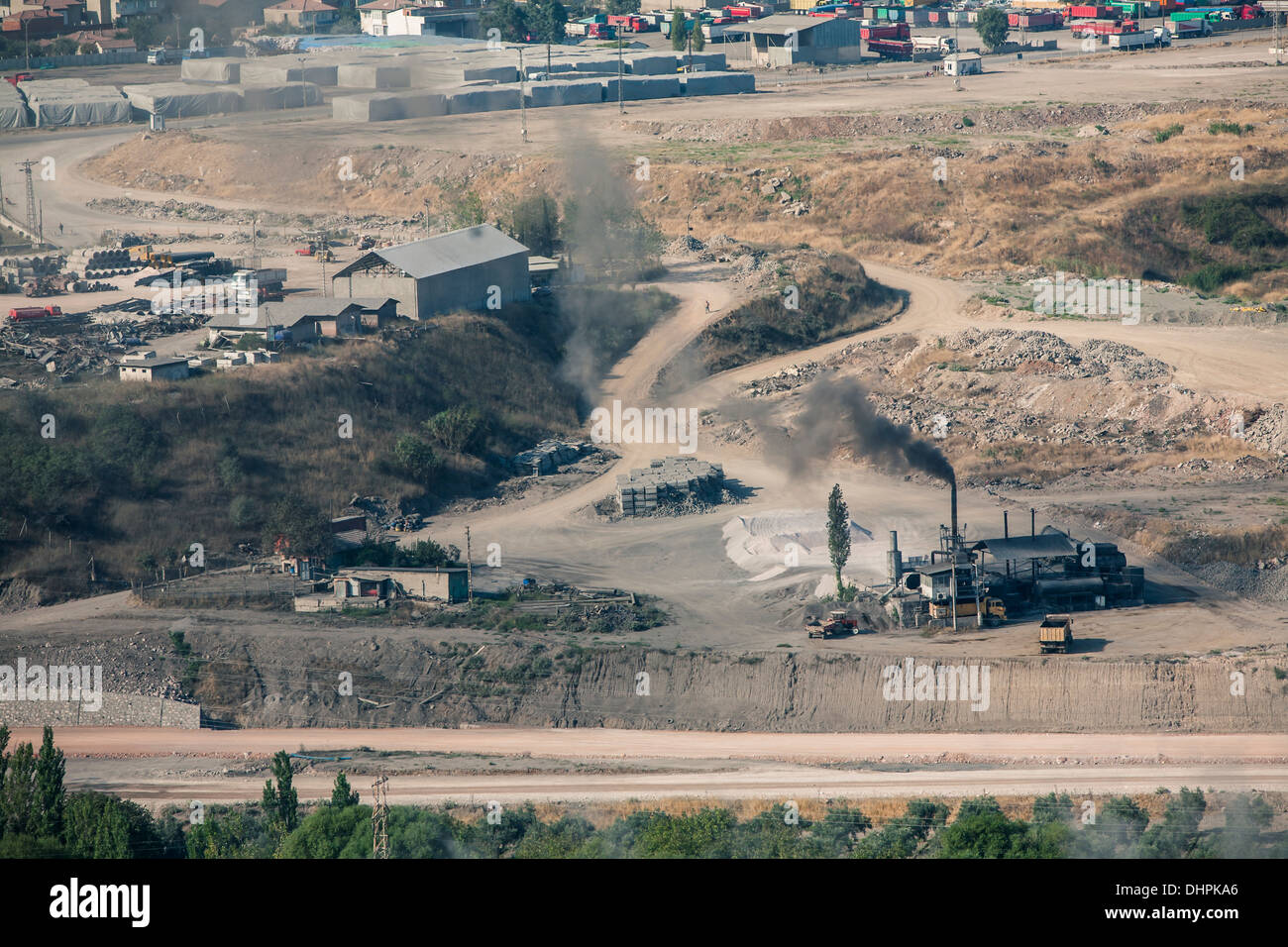 aerial view on junk yard by Soma, Turkey 2013 Stock Photo