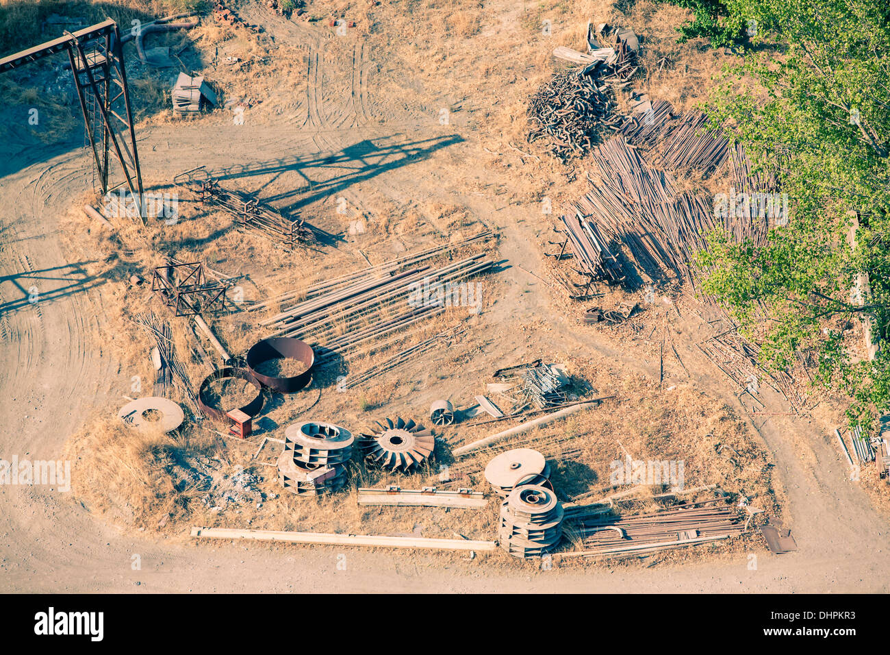 aerial view on junk yard by Soma, Turkey 2013 Stock Photo
