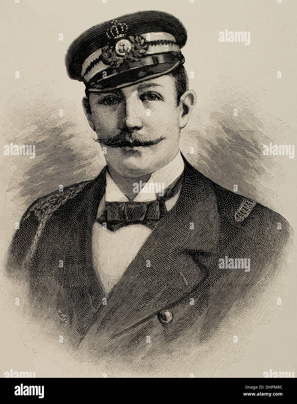 George I (1845-1913). King of Greece from 1863-1913. House of Schleswig-Holstein-Sonderburg-Glücksburg. Engraving. Stock Photo