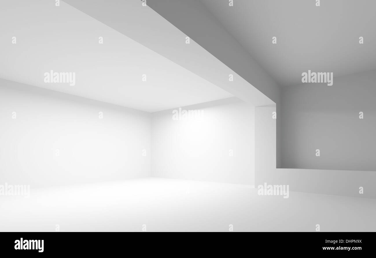 Abstract white architecture background. Empty 3d interior Stock Photo ...