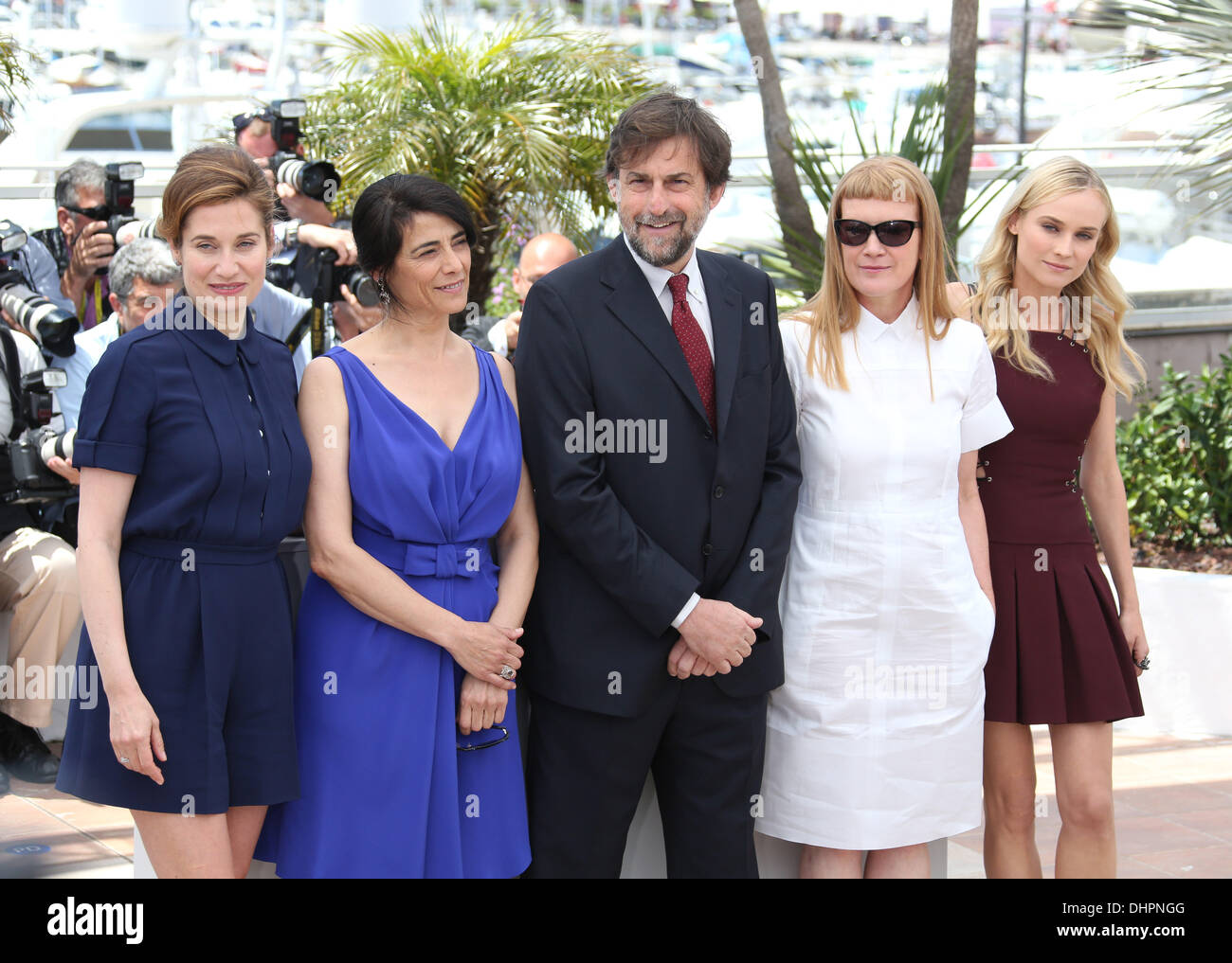 Emmanuelle Devos, Hiam Abbass, Nanni Moretti, Andrea Arnold, Diane Kruger Jury photocall - during the 65th Cannes Film Festival Cannes, France - 16.05.12 Stock Photo