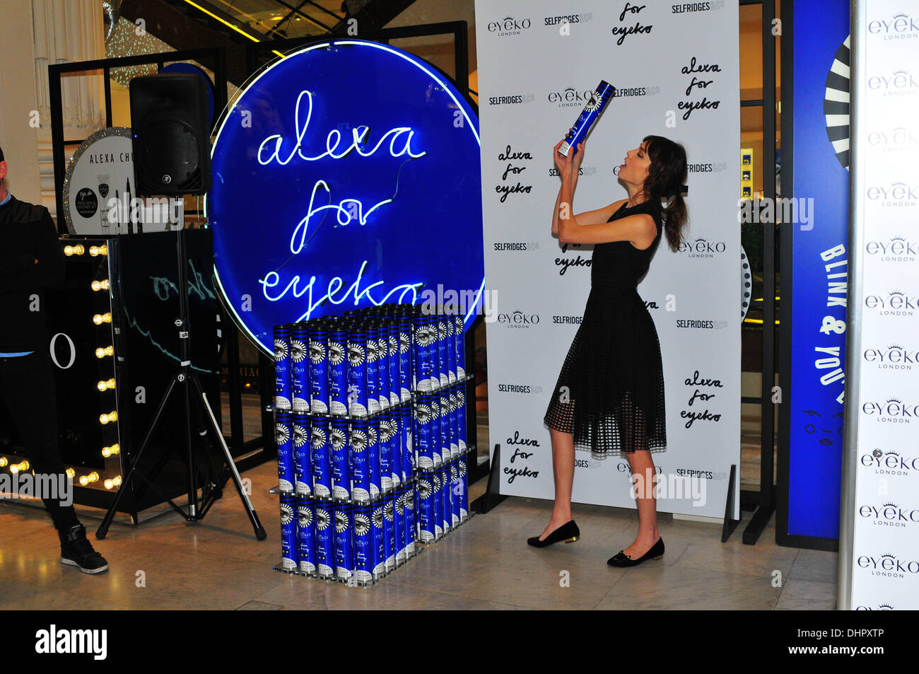 London England 14th Nov 2013 : Alexa Chung Alexa Chung will be launching her new make up collaboration with British make up brand Eyeko in Oxford Circus at Selfridges in London. Credit:  See Li/Alamy Live News Stock Photo