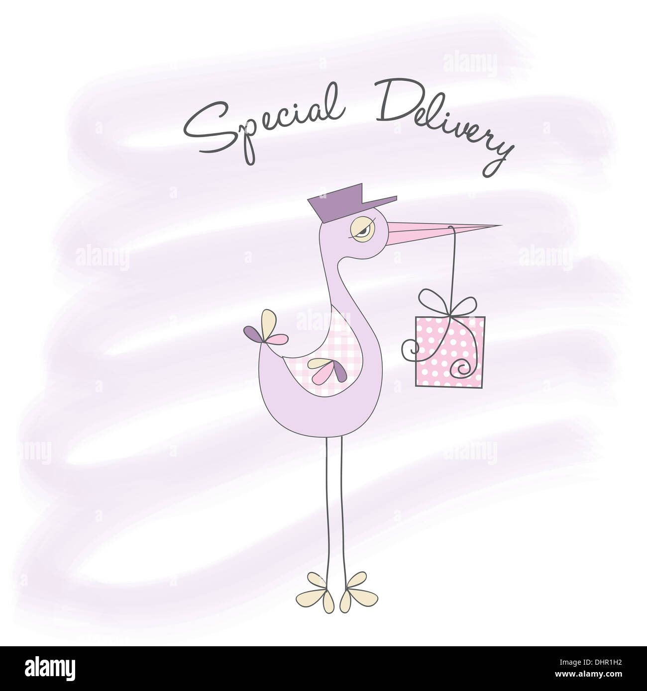 baby shower card with stork Stock Photo - Alamy
