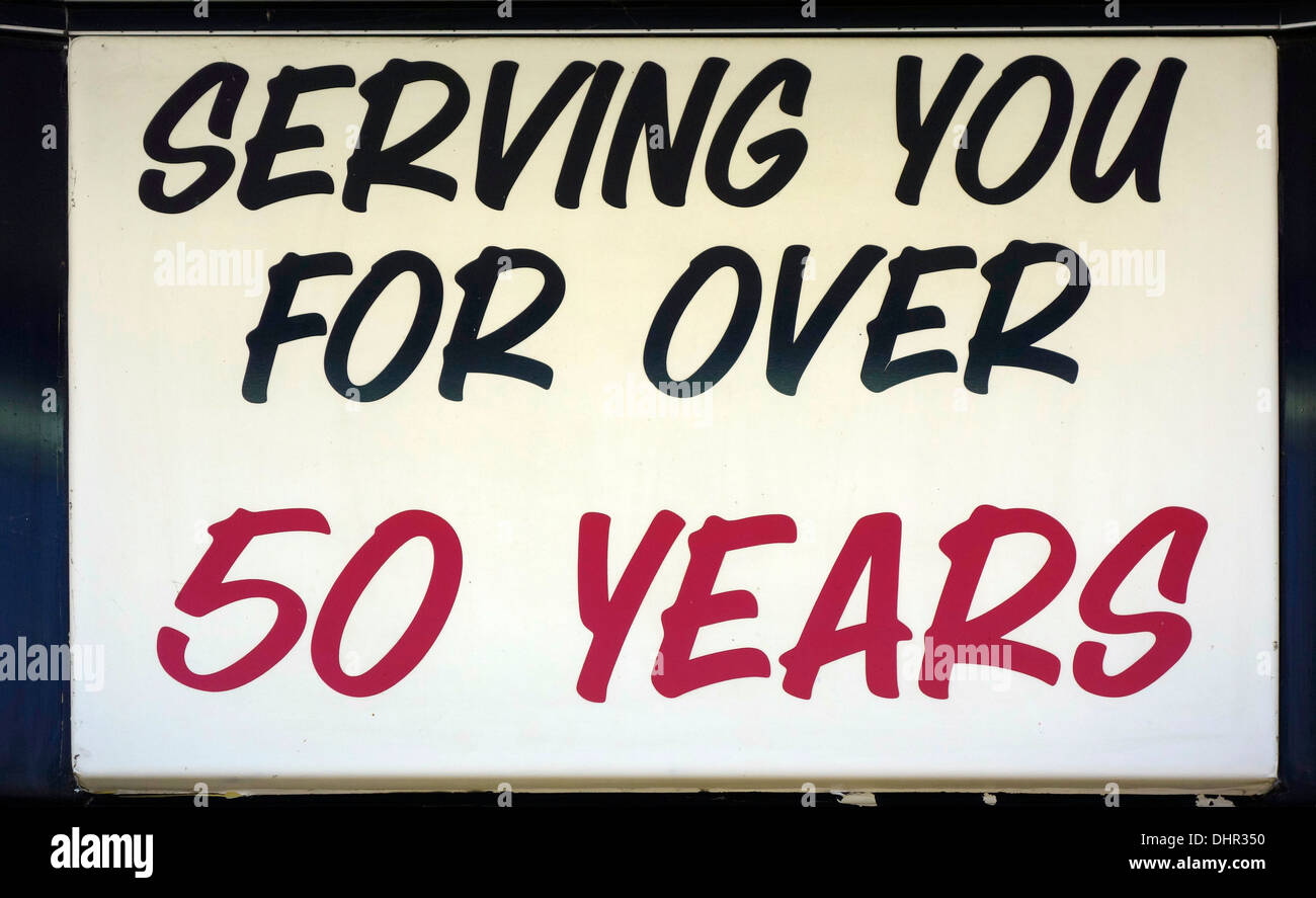 serving you for over 50 years Stock Photo