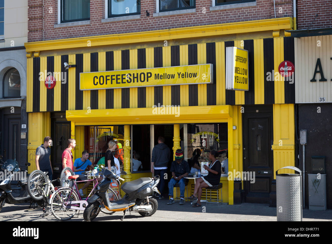 Facade of a coffeeshop in Amsterdam, Netherlands Stock Photo