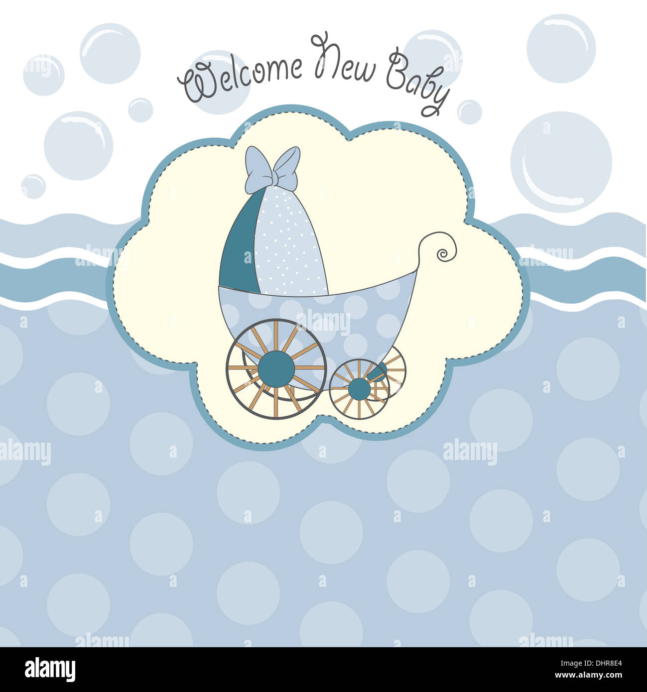 baby boy shower card with stroller Stock Photo Alamy