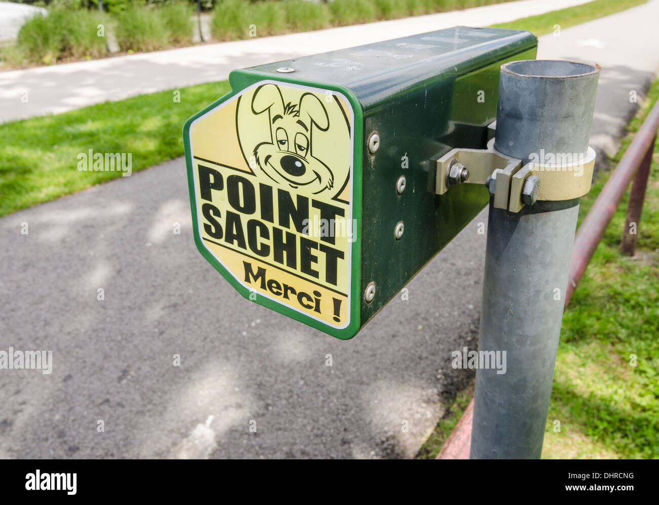 Dog poop disposal bags in France Stock Photo Alamy